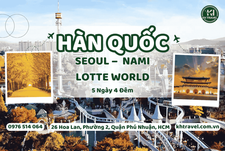 Tour Du Lịch Hàn Quốc Mùa Đông: HCM – Seoul – Nami – Lotte World 5N4Đ – Khách Sạn 3*