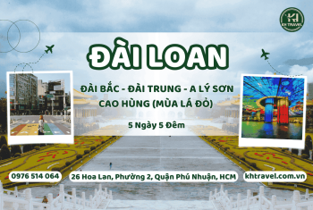 Tour Du Lịch Đài Loan: HCM - Đài Trung - Cao Hùng - Nam Đầu - Đài Bắc – 5N5Đ – Khách Sạn 3-4*